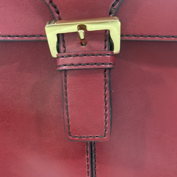 Emilie M Simulated Leather Maroon/Burgundy Handbag - Picture 2 of 14